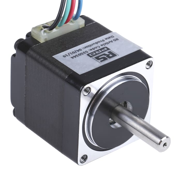 RS PRO, RS PRO Hybrid, Permanent Magnet Stepper Motor, 60mNm Torque, 3.8  V, 1.8°, 28 x 28mm Frame, 5mm Shaft, 535-0344