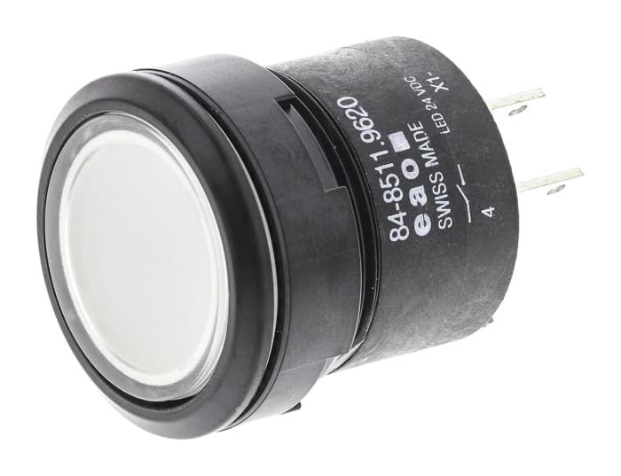 EAO Illuminated Push Button Switch, Momentary, Panel Mount, 22.5mm Cutout, SPST, 24V dc, IP67