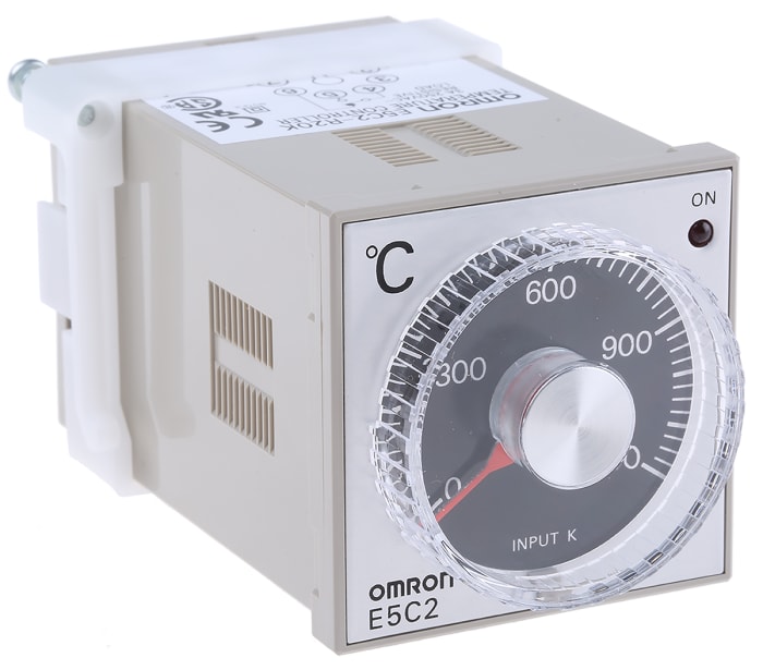 Omron E5C2 Panel Mount, Din-Rail Removable Socket On/Off Temperature Controller, 48 x 48mm Relay, 100 → 240 V ac Supply