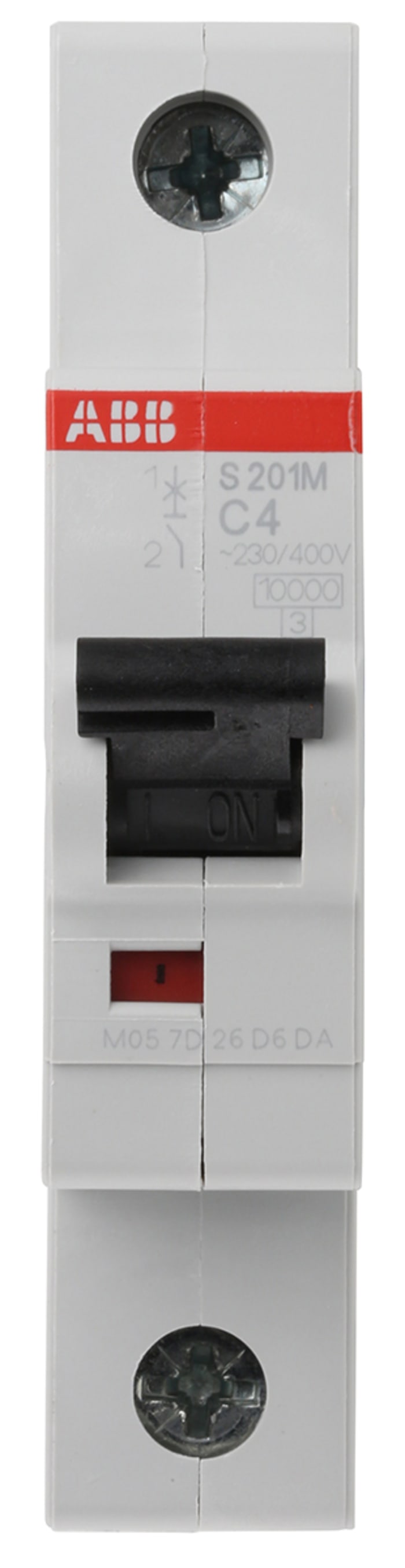 ABB System Pro M Compact S200M MCB, 1P, 4A Curve C, 253V AC, 72V DC, 10 kA Breaking Capacity