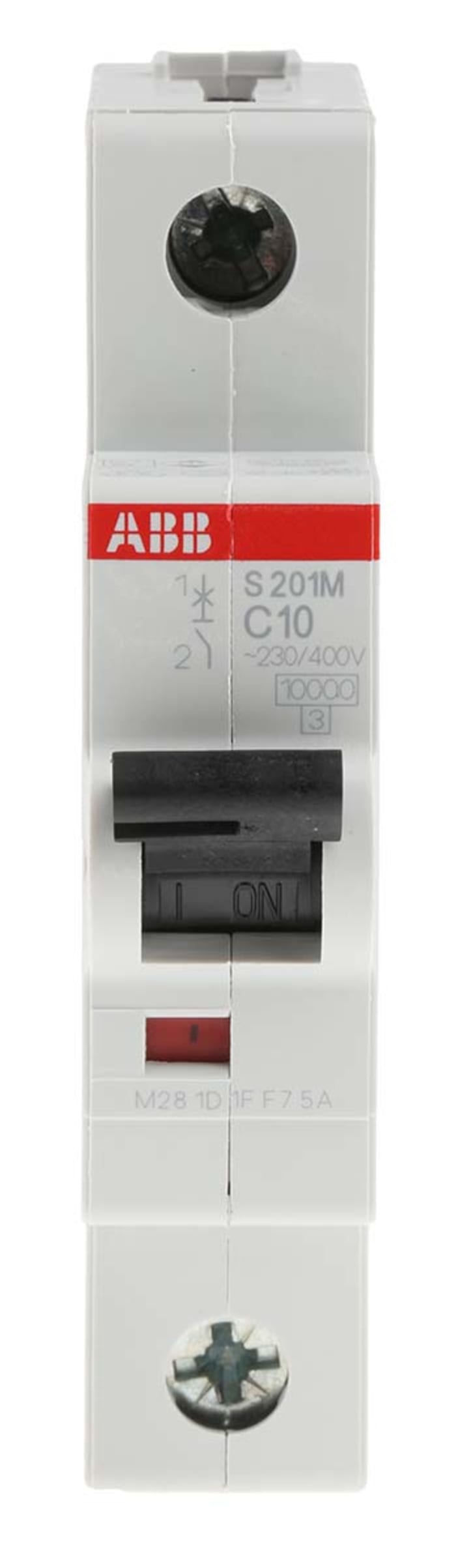 ABB System Pro M Compact S200M MCB, 1P, 10A Curve C, 253V AC, 72V DC, 10 kA Breaking Capacity