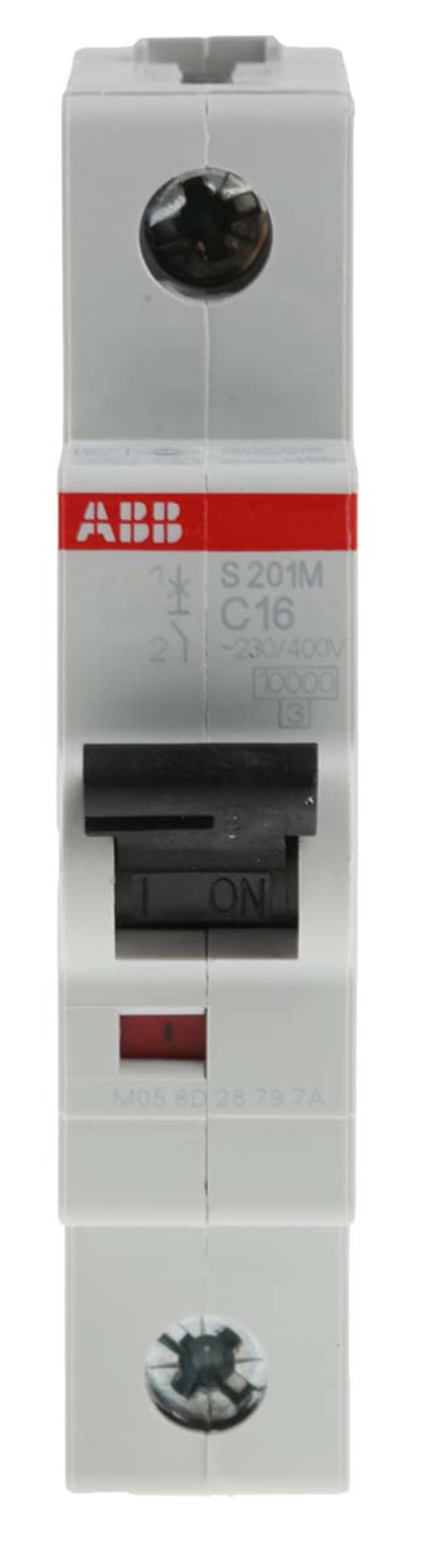 ABB System Pro M Compact S200M MCB, 1P, 16A Curve C, 253V AC, 72V DC, 10 kA Breaking Capacity