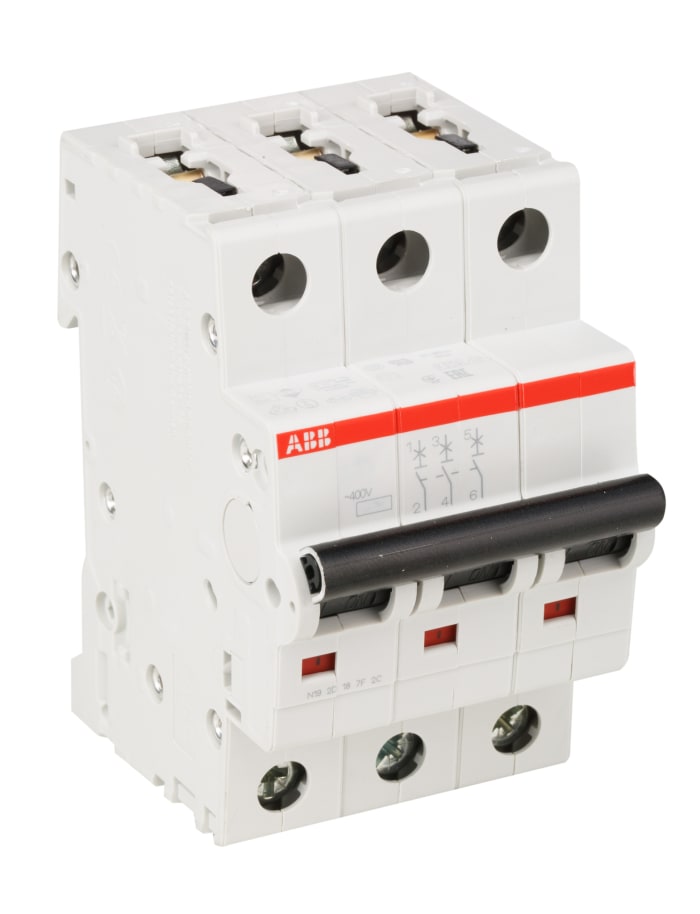 ABB System Pro M Compact S200M MCB, 3P, 20A Curve C, 440V AC, 10 kA Breaking Capacity