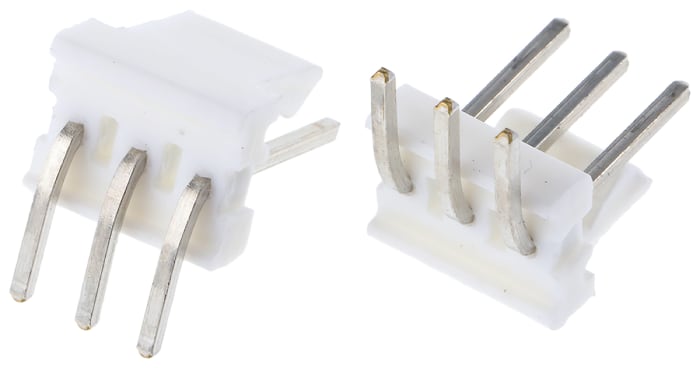TE Connectivity MTA-100 Series Right Angle Through Hole Pin Header, 3 Contact(s), 2.54 mm Pitch, 1 Row, Unshrouded