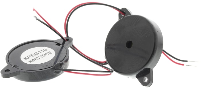 RS PRO 90dB Panel Mount Continuous External Piezo Buzzer, 34 x 24 x 5mm, 30V ac Max