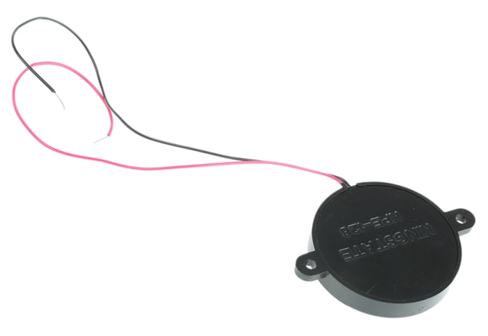 RS PRO 92dB Panel Mount Continuous External Piezo Buzzer, 40 x 29.5 x 5.2mm, 30V ac Max