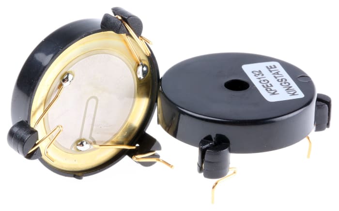 RS PRO 83dB Through Hole Continuous Internal Piezo Buzzer, 28.6 (Dia.) x 7.5mm, 3V dc Min, 28V dc Max