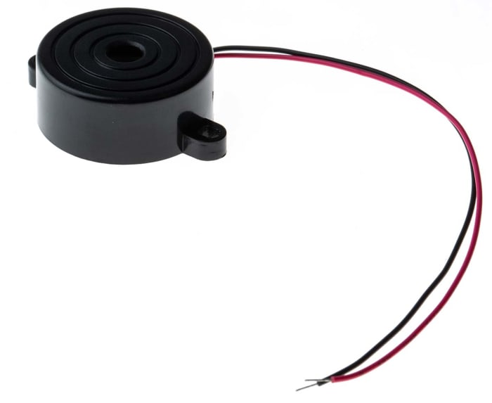 RS PRO 85dB Panel Mount Continuous Internal Piezo Buzzer, 32 (Dia.) x 13.5mm, 3V dc Min, 12V dc Max