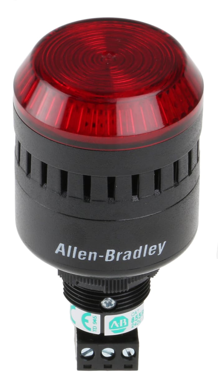 Allen Bradley 855PC Series Red Sounder Beacon, 240 V ac, IP65, Panel Mount, 98dB at 1 Metre