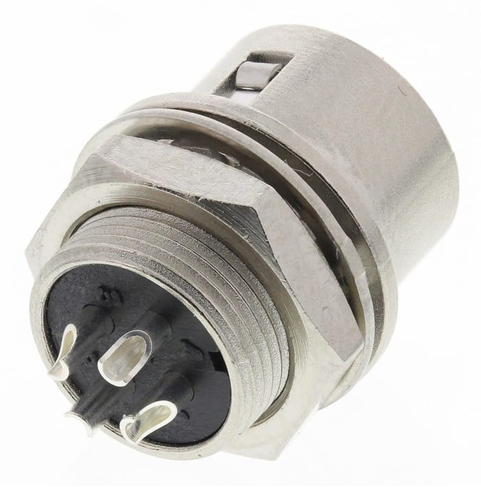 Hirose Circular Connector, 4 Contacts, Panel Mount, Miniature Connector, Socket, Male, HR10 Series