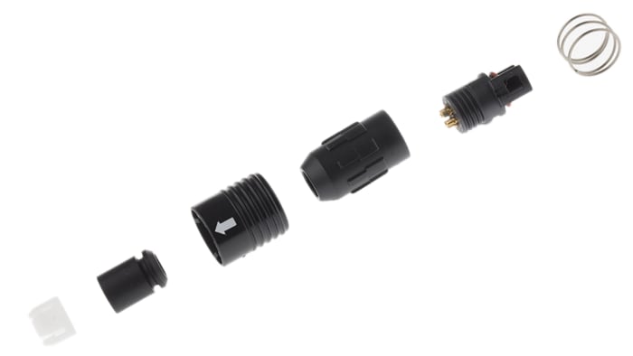 Hirose Circular Connector, 6 Contacts, Cable Mount, Miniature Connector, Plug, Female, IP67, IP68, HR30 Series