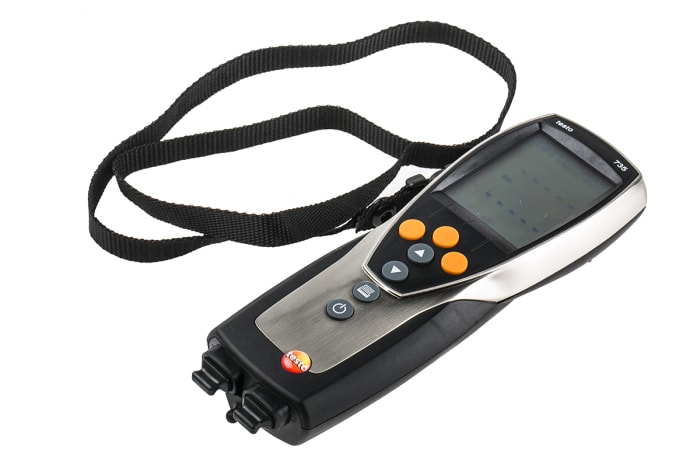 Testo 735-2 Wired Digital Thermometer for Chemical, Cosmetics, Refrigeration Use, PT100 Probe, 3 Input(s), +800°C Max,