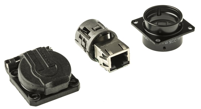 Amphenol Socapex RJF Series Female RJ45 Connector, Panel Mount, Cat5e Straight 1 Port 8 -Way