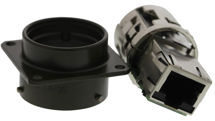 Amphenol Socapex RJF Series Female RJ45 Connector, Panel Mount, Cat5e Straight 1 Port 8 -Way