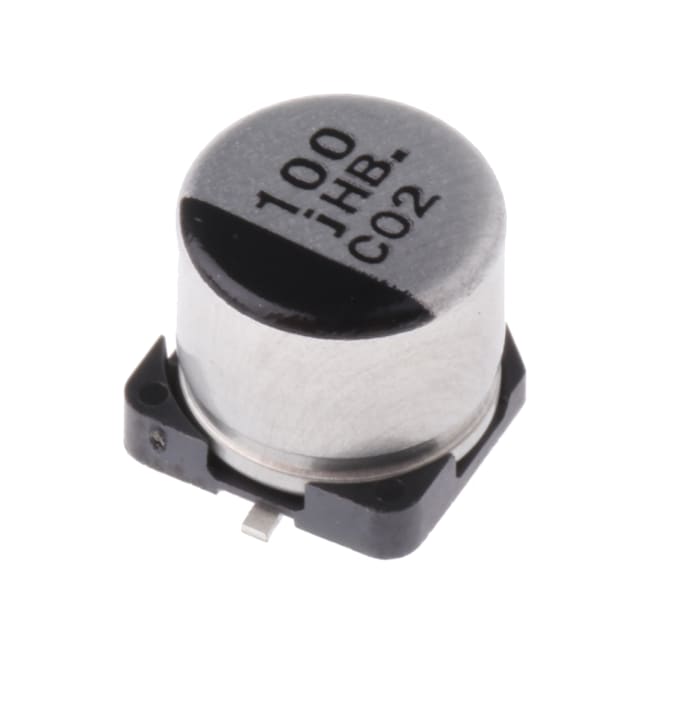 Panasonic 100μF Aluminium Electrolytic Capacitor 6.3V dc, Surface Mount - EEEHB0J101P