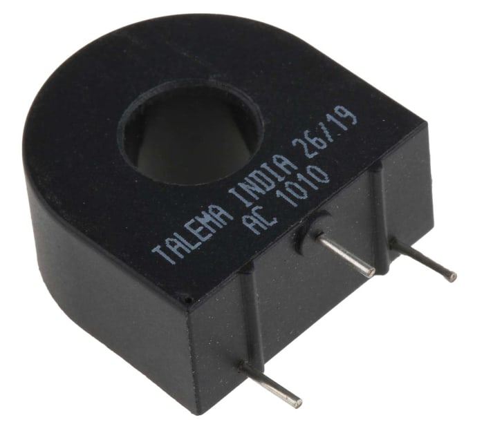 Transformador de corriente Nuvotem Talema AC-1, entrada 10A, ratio: 10:1, Ø int. 9.5mm, dim. 23,8 x 23,8 x 11,12 mm