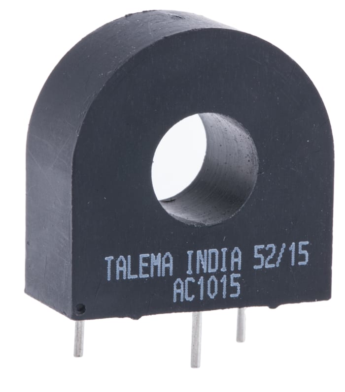 Transformador de corriente Nuvotem Talema AC-1, entrada 15A, ratio: 15:1, Ø int. 9.5mm, dim. 23,8 x 23,8 x 11,12 mm