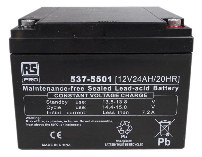Batterie au plomb étanche RS PRO 12V 24Ah