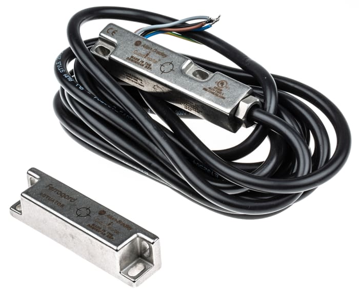 Allen Bradley Guardmaster 440N Series Magnetic Non-Contact Safety Switch, 250V ac, Stainless Steel Housing, NC, 4m Cable