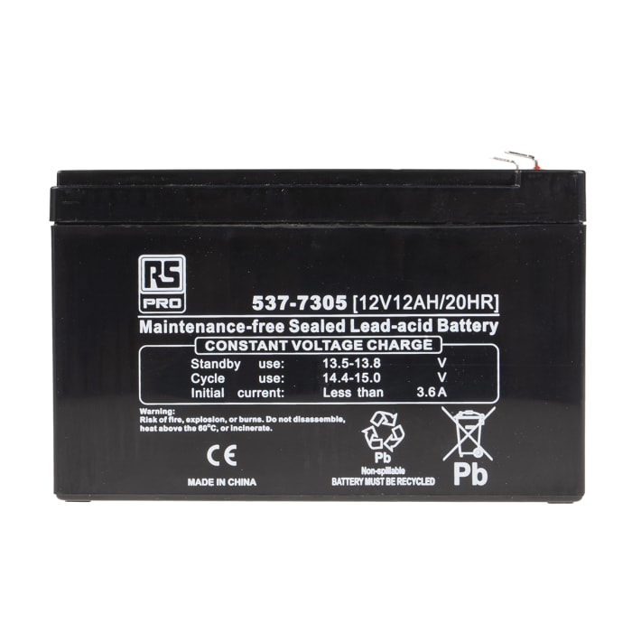 Batterie au plomb étanche RS PRO 12V 12Ah