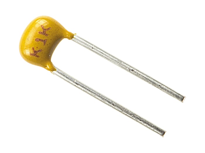 Condensador cerámico multicapa MLCC, KEMET, 1nF, ±10%, 100V dc, Montaje en orificio pasante, X7R dieléctrico 2.54 mm
