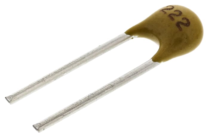 KEMET 2.2nF Multilayer Ceramic Capacitor MLCC, 100V dc V, ±10% , Through Hole