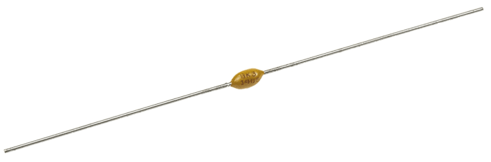 Condensateur céramique multicouche MLCC, Axial, 10nF, 50V c.c., ±10%, diélectrique : X7R