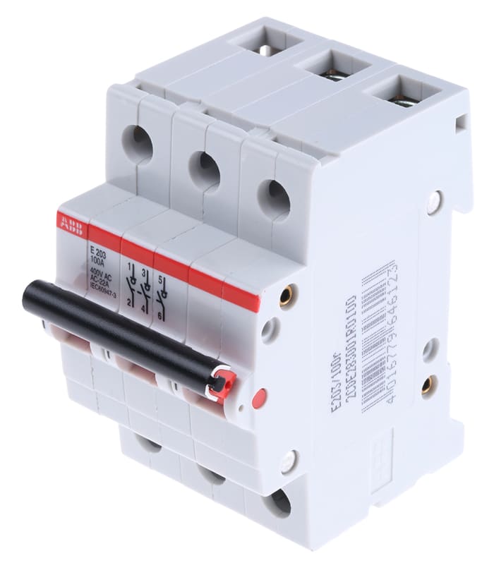 E203/100RD ABB ABB, Pro M MCCB 3P 100A, DIN Rail Mount 5383833
