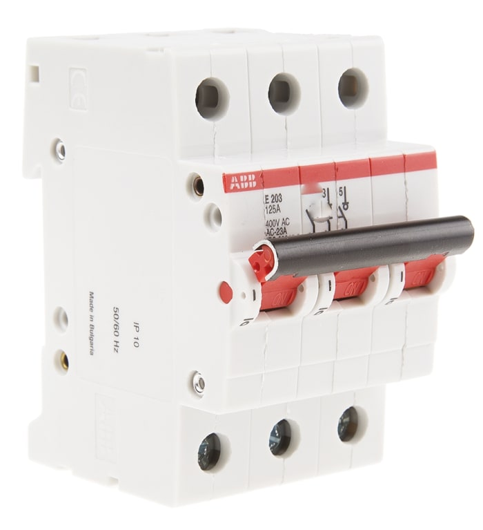ABB, Pro M MCCB 3P 125A, Breaking Capacity 6 kA, DIN Rail Mount