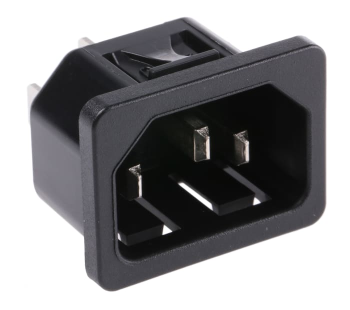 Schurter C14 Snap-In IEC Connector Male, 10A, 250 V