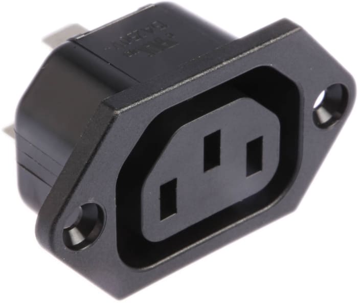 Schurter C13 Panel Mount IEC Connector Socket, 15A, 250 V