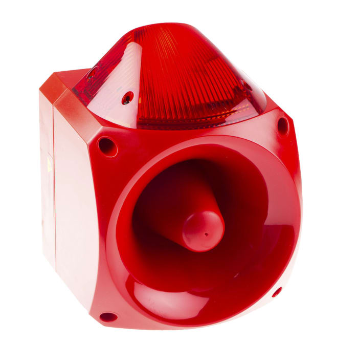 Combiné balise/sirène Klaxon série Nexus, lentille Rouge au Xénon, 110 V c.a., 230 V c.a.