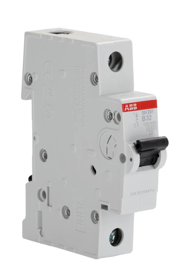 Disjoncteur ABB SH200 1P, 32A, pouvoir de coupure 6 kA, montage rail DIN