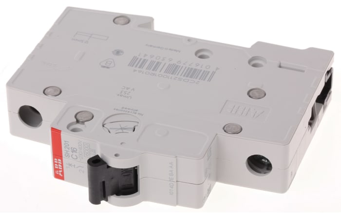 ABB Compact Home SH200 MCB, 1P, 16A Curve C, 440V AC, 60V DC, 6 kA Breaking Capacity