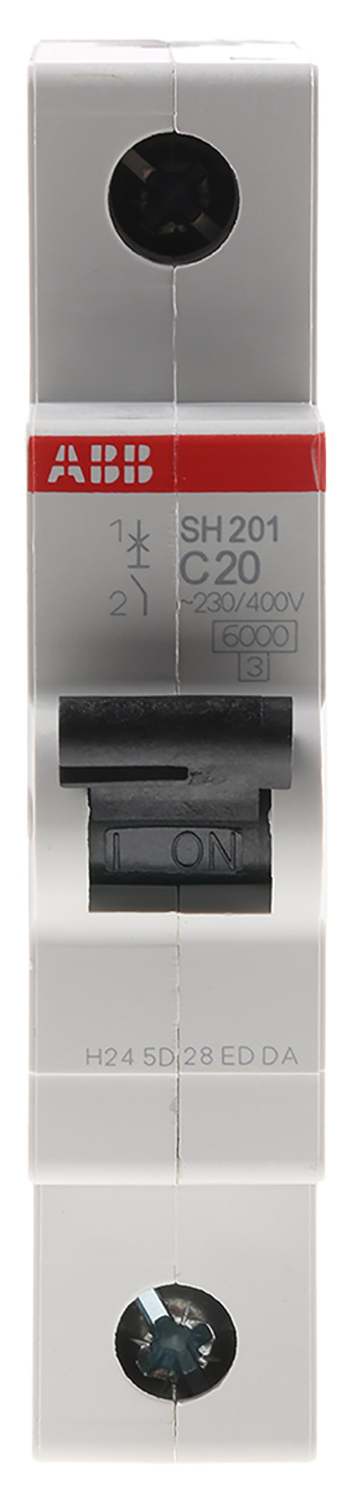 Disjoncteur ABB SH200 1P, 20A, pouvoir de coupure 6 kA, montage rail DIN