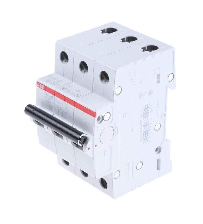 ABB Compact Home SH200 MCB, 3P, 40A Curve C, 440V AC, 6 kA Breaking Capacity