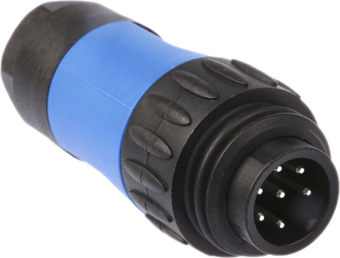Amphenol Industrial Circular Connector, 6 + PE Contacts, Cable Mount, Plug, Male, IP67, Ecomate M Series