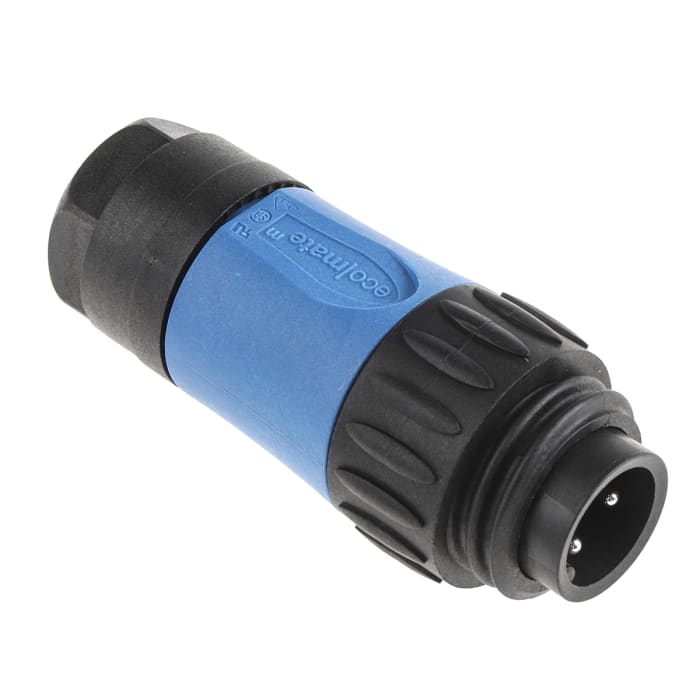 Amphenol Industrial Circular Connector, 3 + PE Contacts, Cable Mount, Plug, Male, IP67, Ecomate M Series