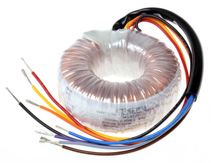 RS PRO 115 V ac, 230 V ac, 2 x 12V ac Toroidal Transformer, 30VA 2 Output