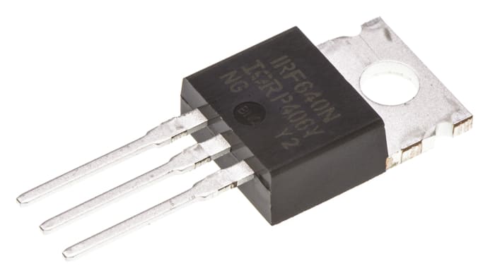 MOSFET Infineon IRF640NPBF, VDSS 200 V, ID 18 A, TO-220AB de 3 pines, , config. Simple