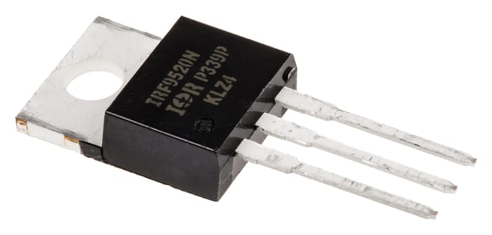 P-Channel MOSFET Transistor, 6.8 A, 100 V, 3-Pin TO-220AB International Rectifier IRF9520NPBF