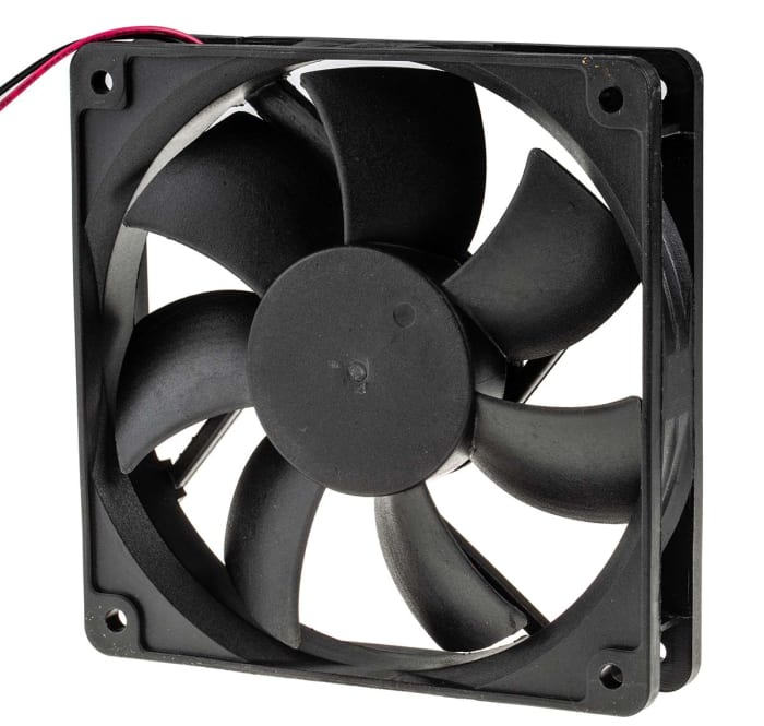 Ventilateur axial RS PRO 12 V dc, 122.3 m³/h, 120 x 120 x 25mm, 3W