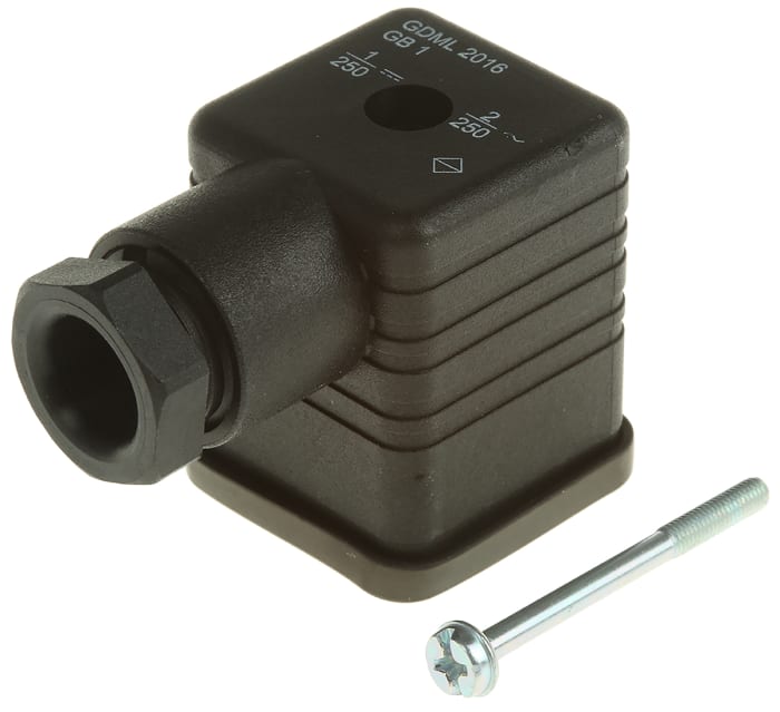 Hirschmann GDML 2P+E DIN 43650 A, Female Solenoid Valve Connector, No, 250 V Voltage