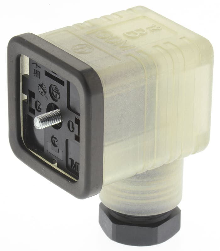 Hirschmann GDML 2P+E DIN 43650 A, Female Solenoid Valve Connector with Indicator Light, 250 V Voltage