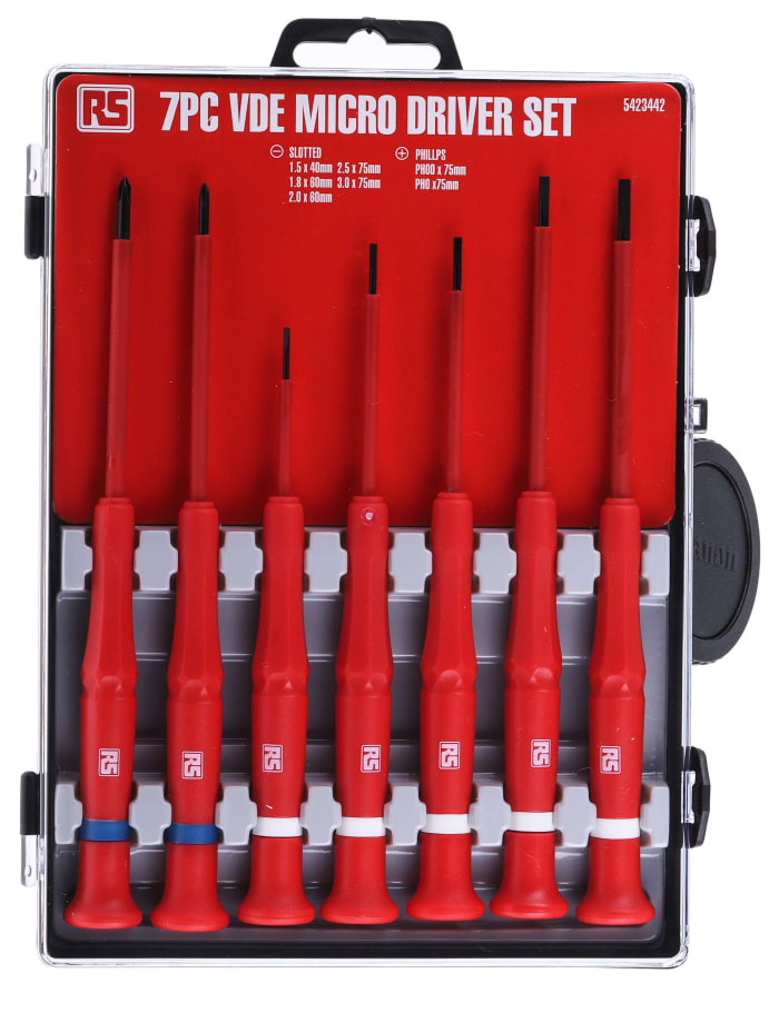 RS PRO RS PRO VDE Slotted; Phillips Screwdriver Set 7 Piece 542