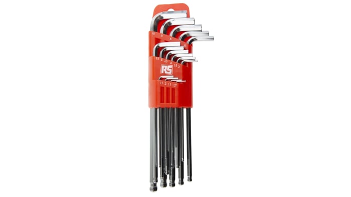 RS PRO 15 piece L Shape Metric Hex Key Set, 1.27 → 10mm