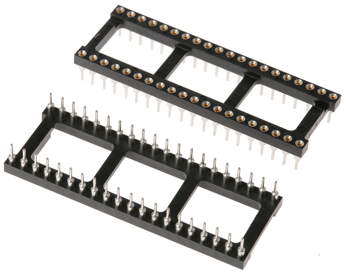TE Connectivity, Economy 800 2.54mm Pitch Vertical 40 Way, Through Hole Stamped Pin Open Frame IC Dip Socket, 3A
