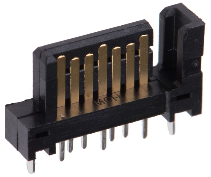 Molex SATA Series Straight Through Hole Mount PCB Socket, 7-Contact, 1-Row, Solder Termination