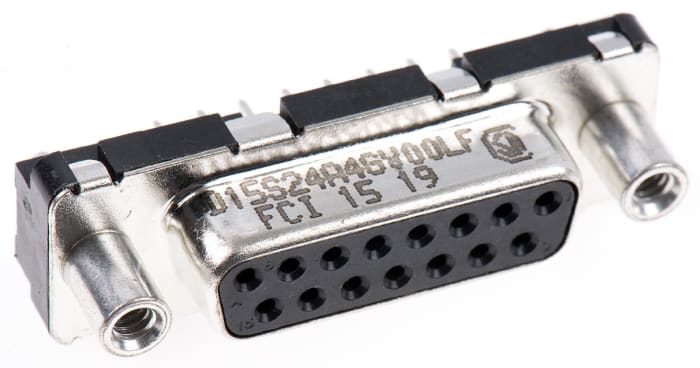 Konektor PCB D-Sub, řada: Delta D, počet kontaktů: 15, orientace těla: přímý, Průchozí otvor, rozteč: 2.74mm, Samice,