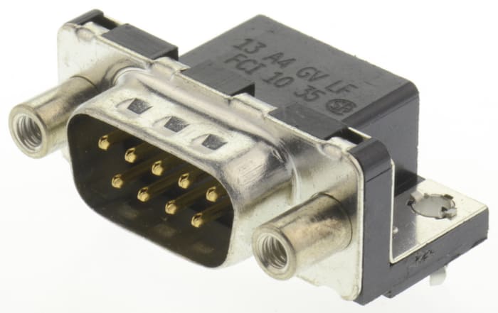 Amphenol Communications Solutions Delta D 9 Way Right Angle Through Hole D-sub Connector Plug, 2.74mm Pitch